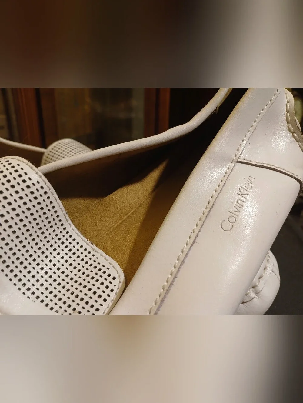 Men's White Calvin Klein Slip-On Loafers Sz 13